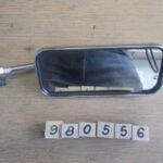 Mirror rectangular chrome steel and glass with two white reflectors clamp mount