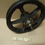 Wheel 12 1/2 in x 2 1/4 in resin five spoke rear coaster brake black No cog, snap ring, nuts, brake strap