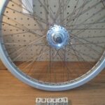 Wheel Front 20 x 1.75 BO Silver Alloy SW 14 mm axle 48 hole axle about 7 in long