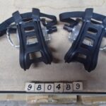 Pedals pedal and toe clip combo alloy pedal with resin toe clip and nylon strap 9/16 in axle