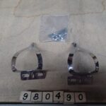 Toe clips Christophe steel silver small with mounting hardware pair